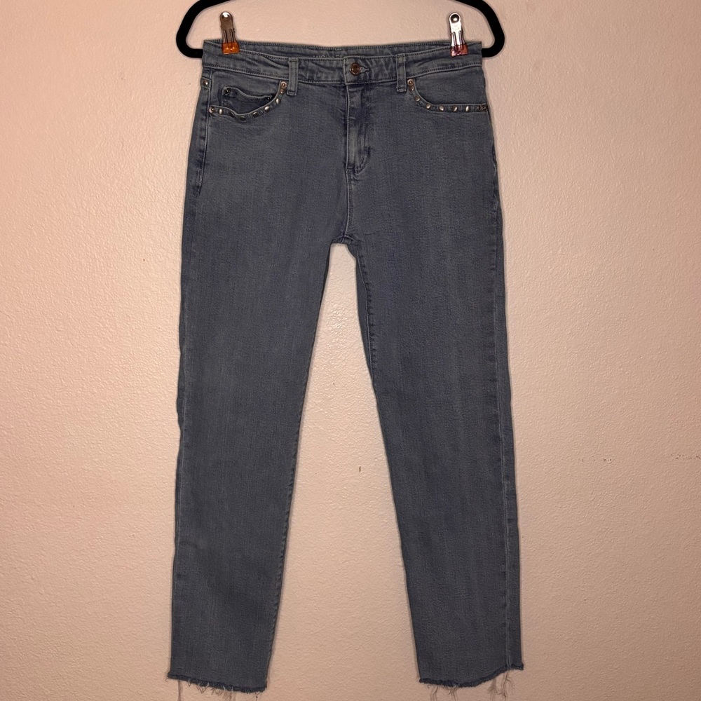 Michael Kors Riveted Light Wash Jeans Women’s 28 | Ankle Length